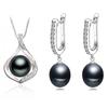 Echtes 925 Silber Natürliche Süßwasserperle Steckerohrringe Set Damen, Süßes Set Mit Perlenohrringen Und Halskette Ehefrau Mutter Geschenk