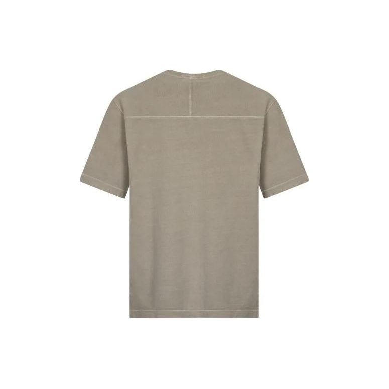 Stone Island Letter Print Crew Neck Loose Fit Short Sleeve T-Shirt Men Tops Khaki 8015209T2-V0064