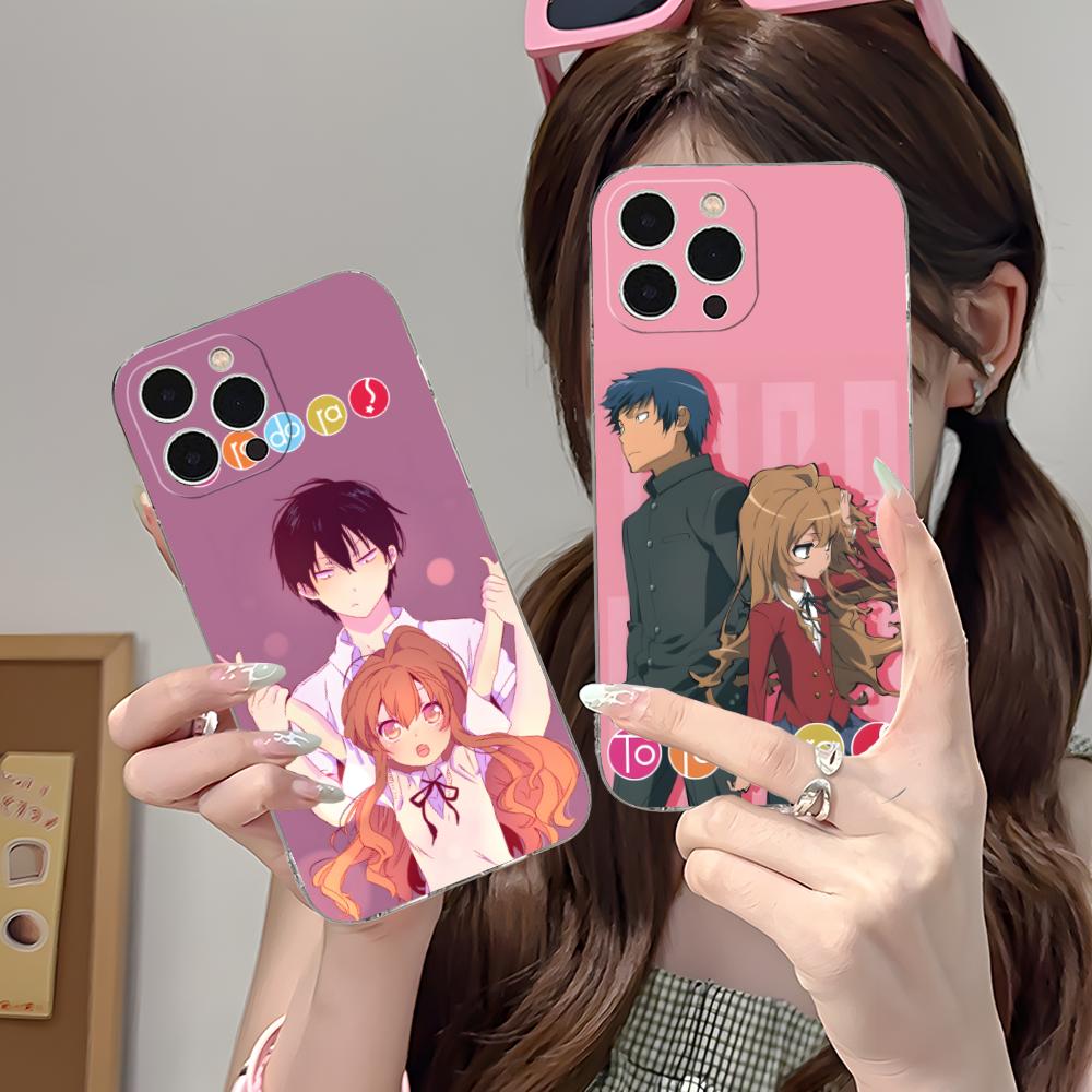 Anime Toradora Mobile Cell Phone Case for iPhone 17 16 15 14 13 12 11 X XR XS Air Pro Max Plus Mini Clear Colorful Cover Luxury