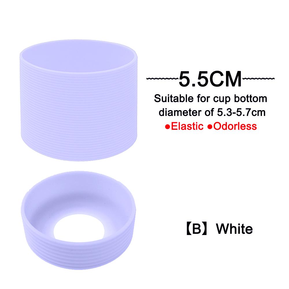2Pc/Set 5.5cm 15 Colour Threaded Soft Silicone Cup Sleeve Bottom Heat Insulated Resistant Ring Sheath Anti Slip Good Toughness