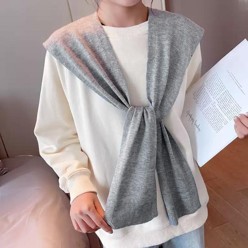 Knitted Small Shawl Scarf Korean Women'S Outer Wear Fashionable And Stylish