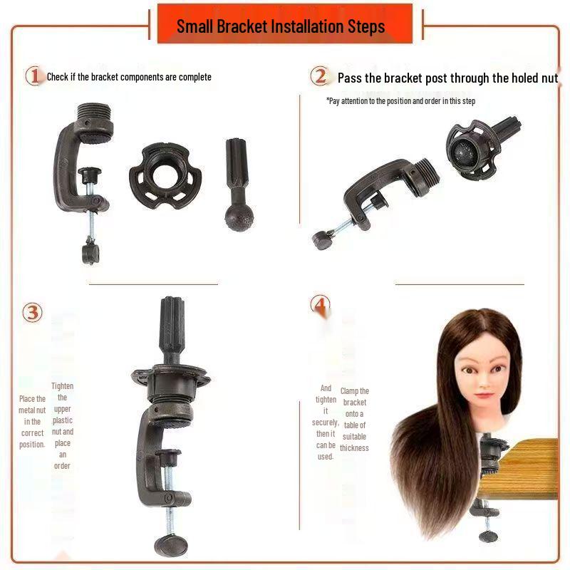 Compact Mannequin Head Stand for Hairdressing Practice