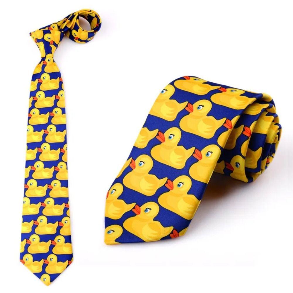 Mode How I Met Your Mother Enten Krawatte Gummi-Ente 8cm Krawatte Krawatten Gelb Bedruckte Krawatte