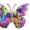 Decorazione Murale a Farfalla in Metallo Resistente alle Intemperie Uso Esterno Ferro Durevole Lavorazione Piatta 2D Colori Vivaci Stampati UV Facile da Montare Giardino Patio