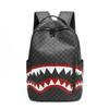 Schoolbag Men's Backpack Simple Personality Fashion Shark Mouth Plaid High School Student College Student Lightweight Computer Backpack School Bag