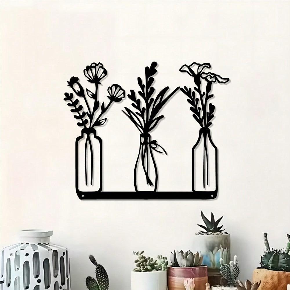 Rust-Resistant Metal Floral Vase Wall Art, Perfect Valentine's & Mother's Day Gift