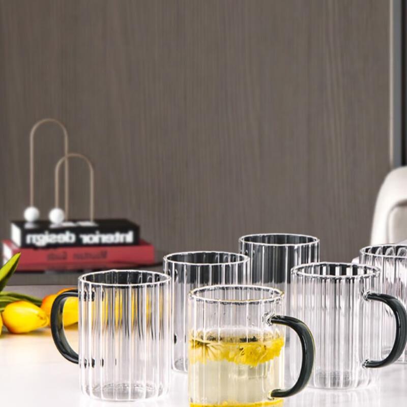 Flavinns Žáruvzdorné skleněné hrnky s uchem - Sada 6 kusů