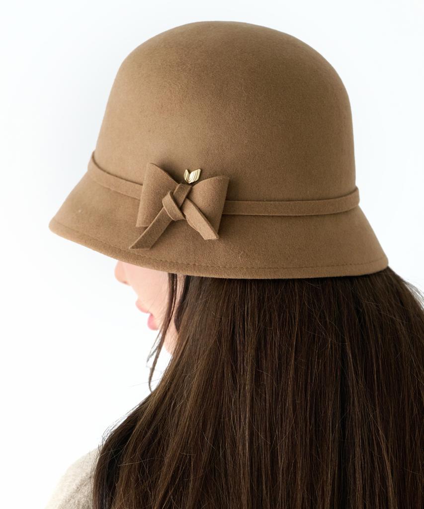 Koipeu Classic Wool Ribbon Cloche Hat Cf083Ht097
