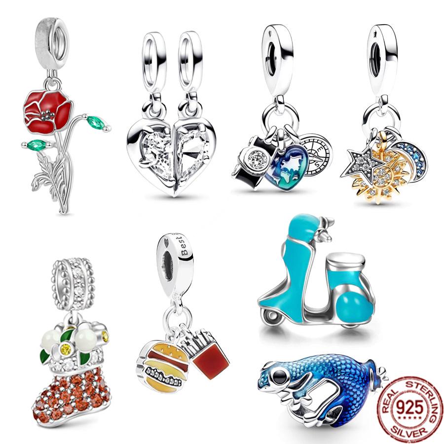 

Шарм-бусины из стерлингового серебра 925 пробы подходят для модного браслета для женщин, ювелирных изделий, подарка