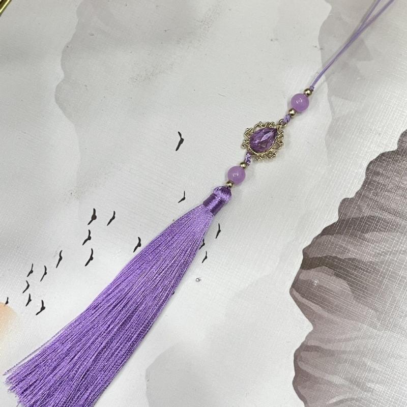 Vintage Chinese Hanfu Pendant Traditional Tassels Waterdrop Waist Pendant Fashionable Jewelry Decor for Celebrations