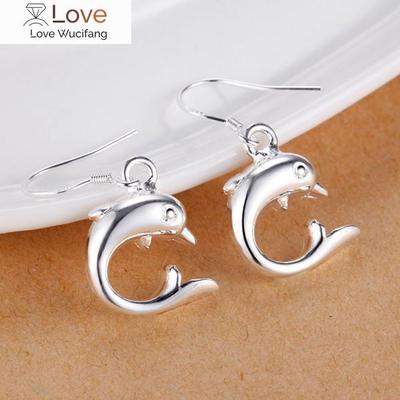 Charms Ασήμι 925 Σκουλαρίκια Κρεμαστά Μικρό Δελφίνι για Γυναίκες Μόδα Πάρτι Γάμου Κοσμήματα Χριστουγεννιάτικα Δώρα