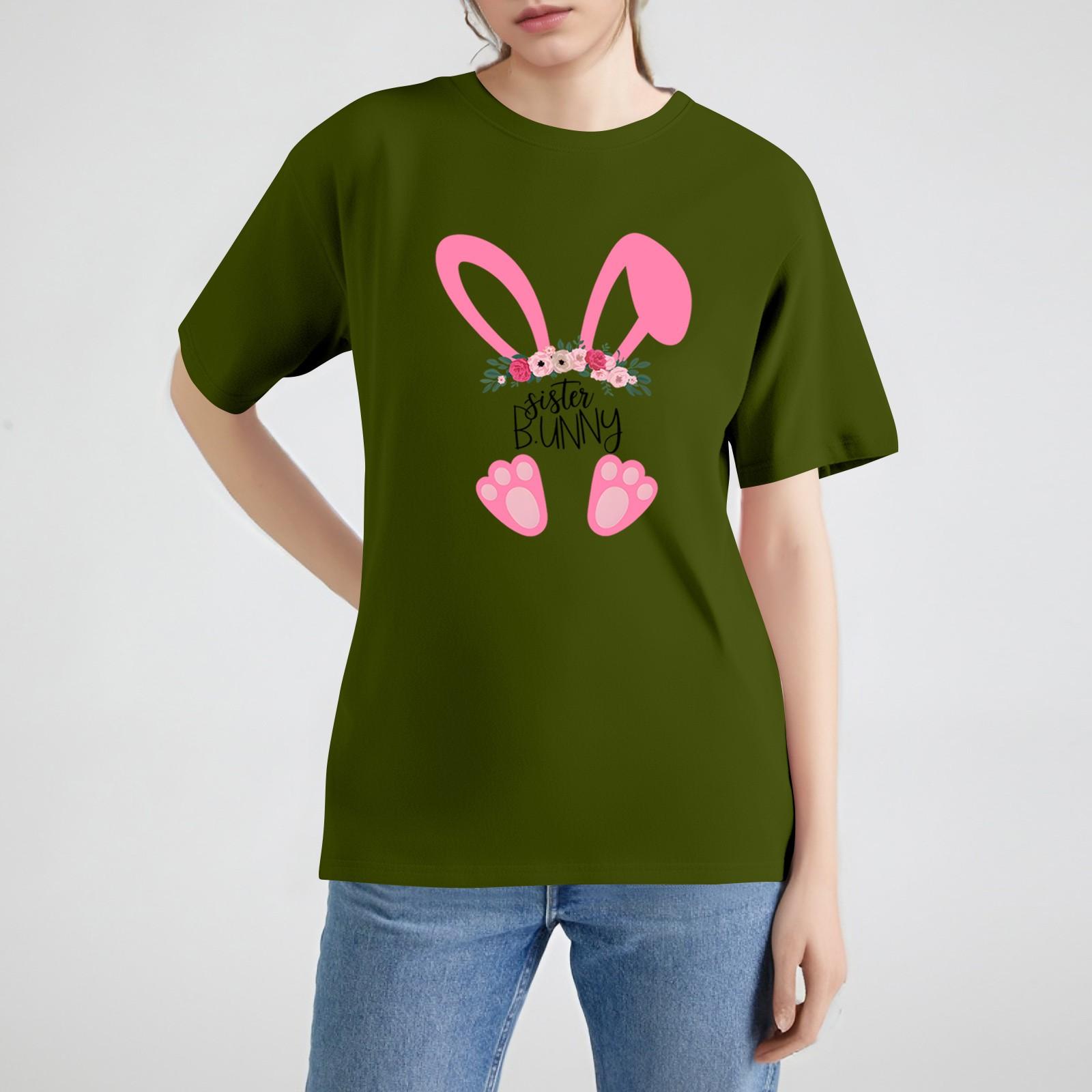 

Женская рубашка с коротким рукавом и принтом в виде Пасхи, свободный топ S