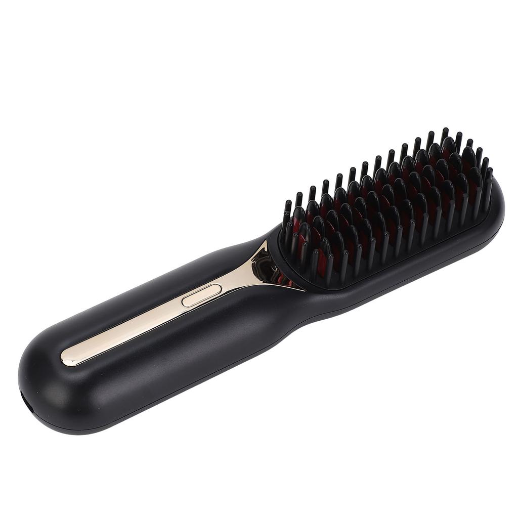 Hair Straightener Brush Negative Ion Curling Straightening Ion Dual Use Electric Hair Styling Comb for Home Black