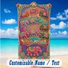 Elephant Theme Beach Towel Personalized Custom Name & Text Soft Quick Dry Beach Towel for Swimming Travel