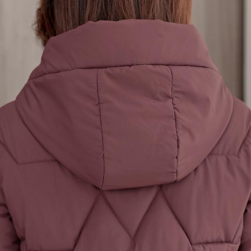 Middle Age Women's Winter Jackets Hooded Embroidery Casual Thick Parka Female Warm Coat