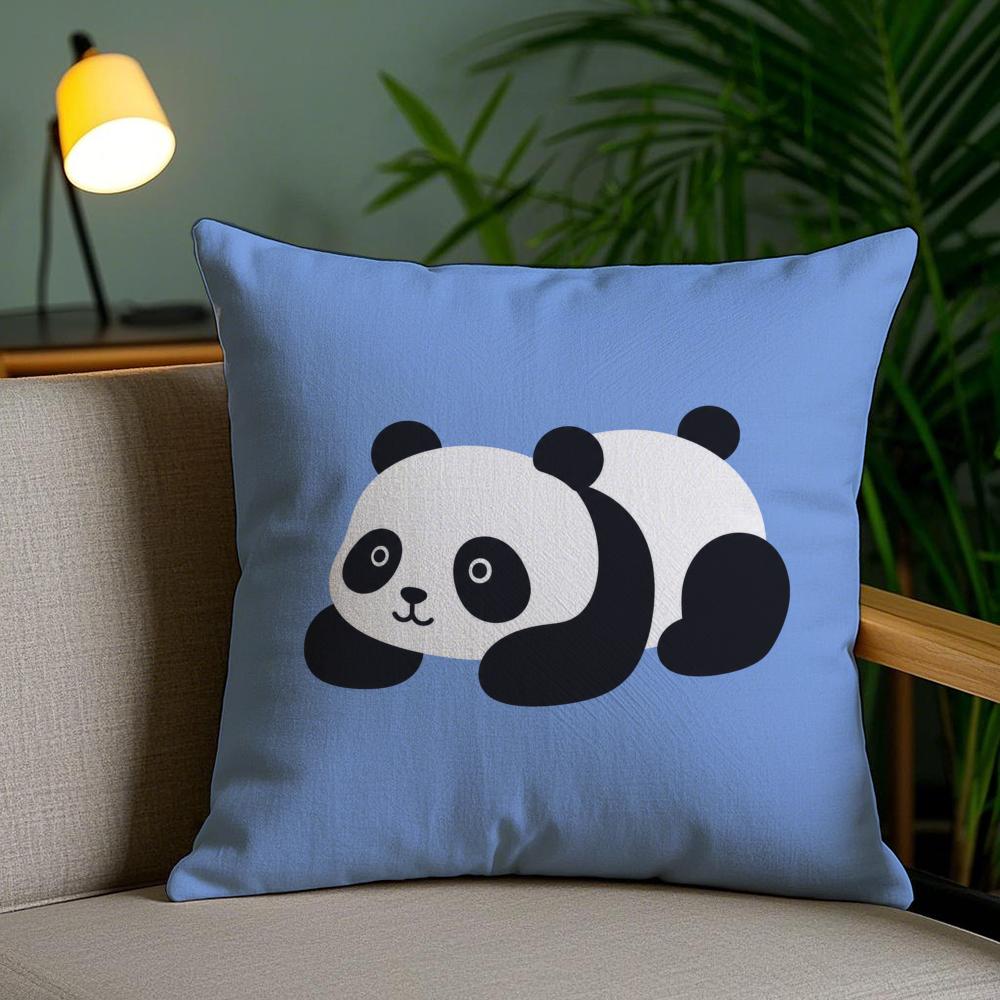 Dopamine Cute Animals Cushion Cover Plush Fabric DoubleSided Printed Invisible Zipper Sofa Pillow Case Home Bedroom Decor