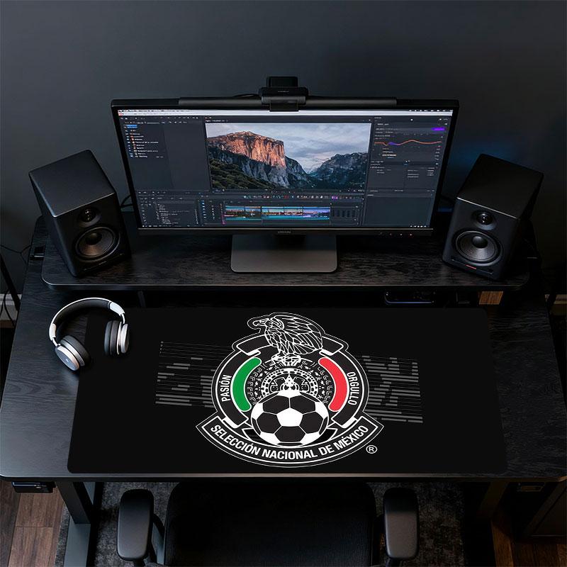 Mexico Football Art Mouse Pad, Large Gaming Desk Mat, Non-slip XXL Mousepad for Laptop & Tablet, Mini PC Playmat with Stitched Edges