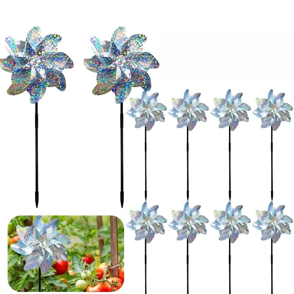 2/10pcs Bird Repeller Child Windmill Garden Orchard Protection Reflective Windmill Bird Repellent Anti Birds Windmill Spinner