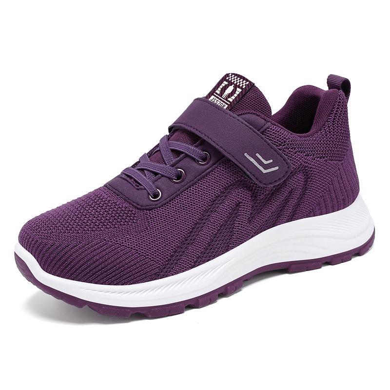 Spring new foreign trade middle-aged and elderly outdoor soft-soled sports and leisure shoes women's shoes flying woven walking shoes travel shoes