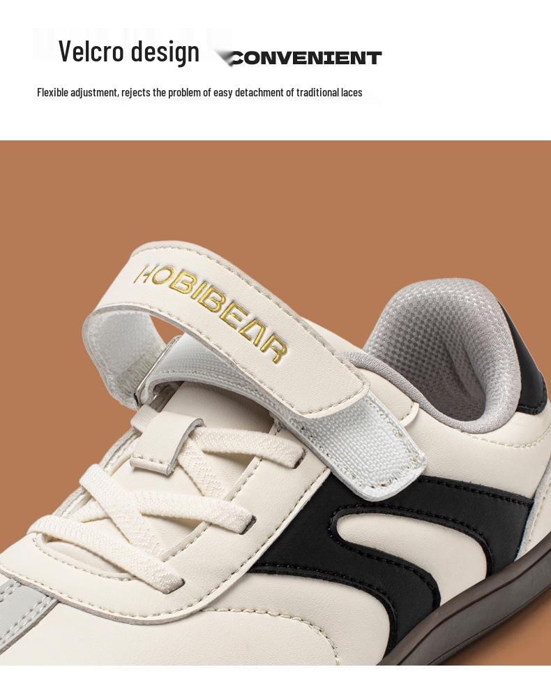Happy Bear Kids' Leather Wide-Toe Outdoor Casual Walking Shoes