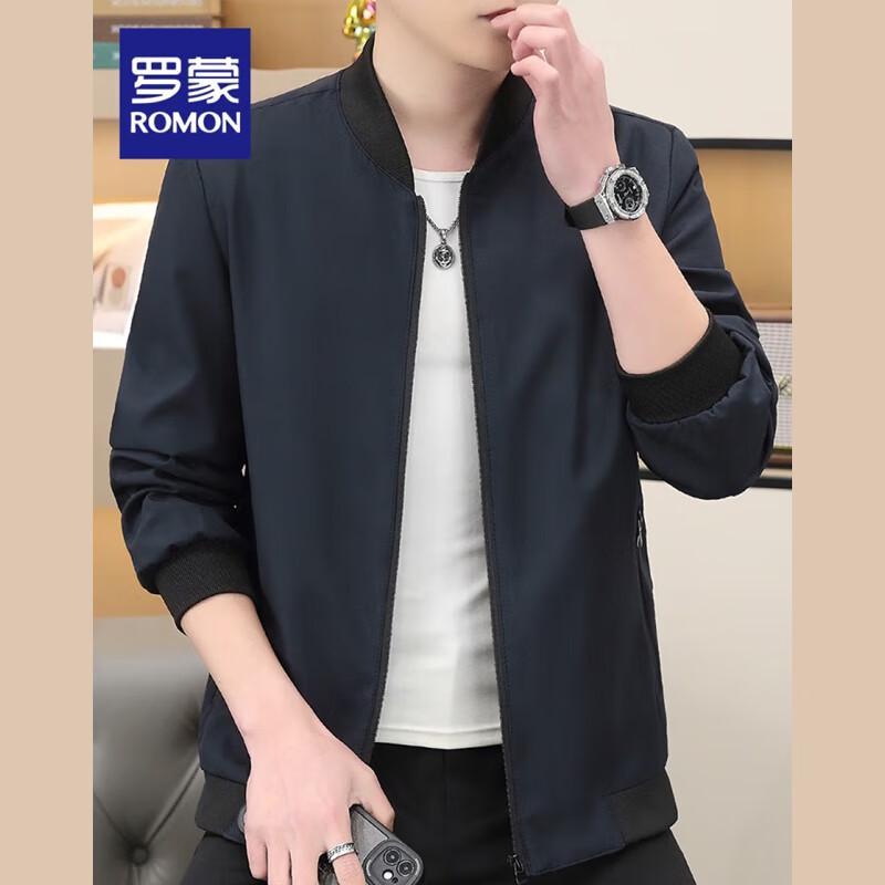 Romon Men's Casual Baseball Collar Jacket