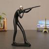 Schwarz Modern Abstrakt Harz Radfahrer Radfahrer Ornamente Statue Athlet Figur Tennis Kunst Büro Zimmer Miniatur Dekoration
