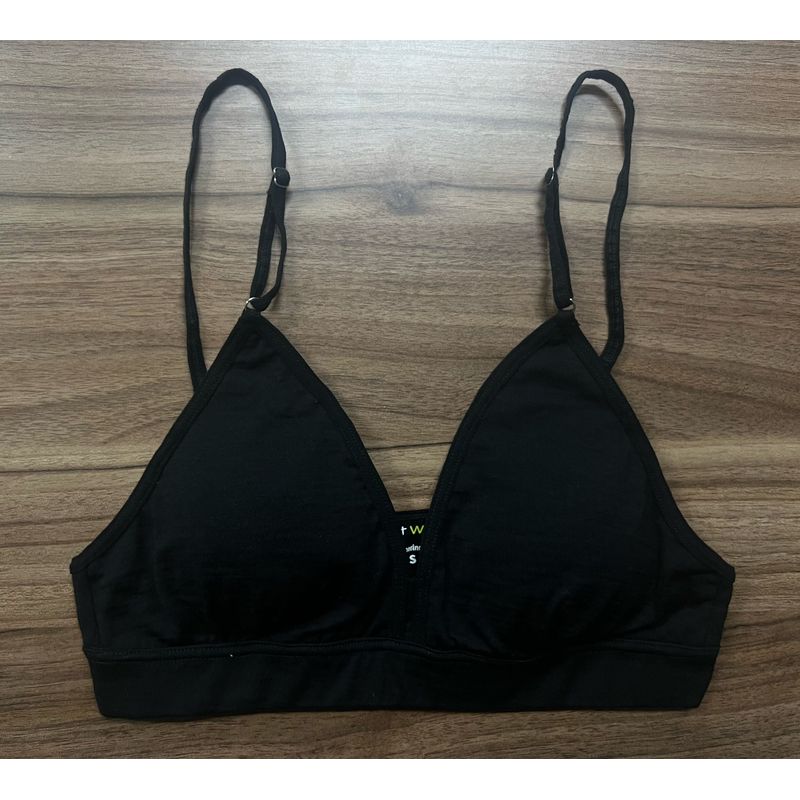 

Merino 100% Wool Sports Bra Breathable Triangle Cup Quick-Drying Underwear M Black (Including Chest Pad)
