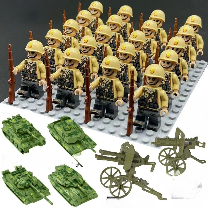WW2 Military Soldiers Rifle Weapons Gun Figures Parts Blocks Assembly DIY Model Building Toys