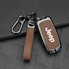 Per Jeep Lega di Zinco Pelle Custodia Portachiavi Auto Per Jeep Grand Cherokee WK2 KL Wrangler JK Commander Renegade Compass 2018 2022 Auto
