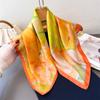 70X70Cm Foulard Silk Feeling Design Small Square Scarf Female Travel Essential Elegant Gift Neckerchief Bandana Hijab Hair Wrap