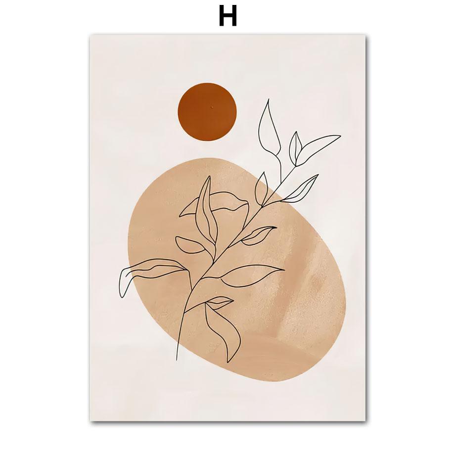 Bohemian Fashion Woman Plant Couple Abstract Lines Nordic Posters Prints Wall Art Canvas Painting Living Room Home Decor