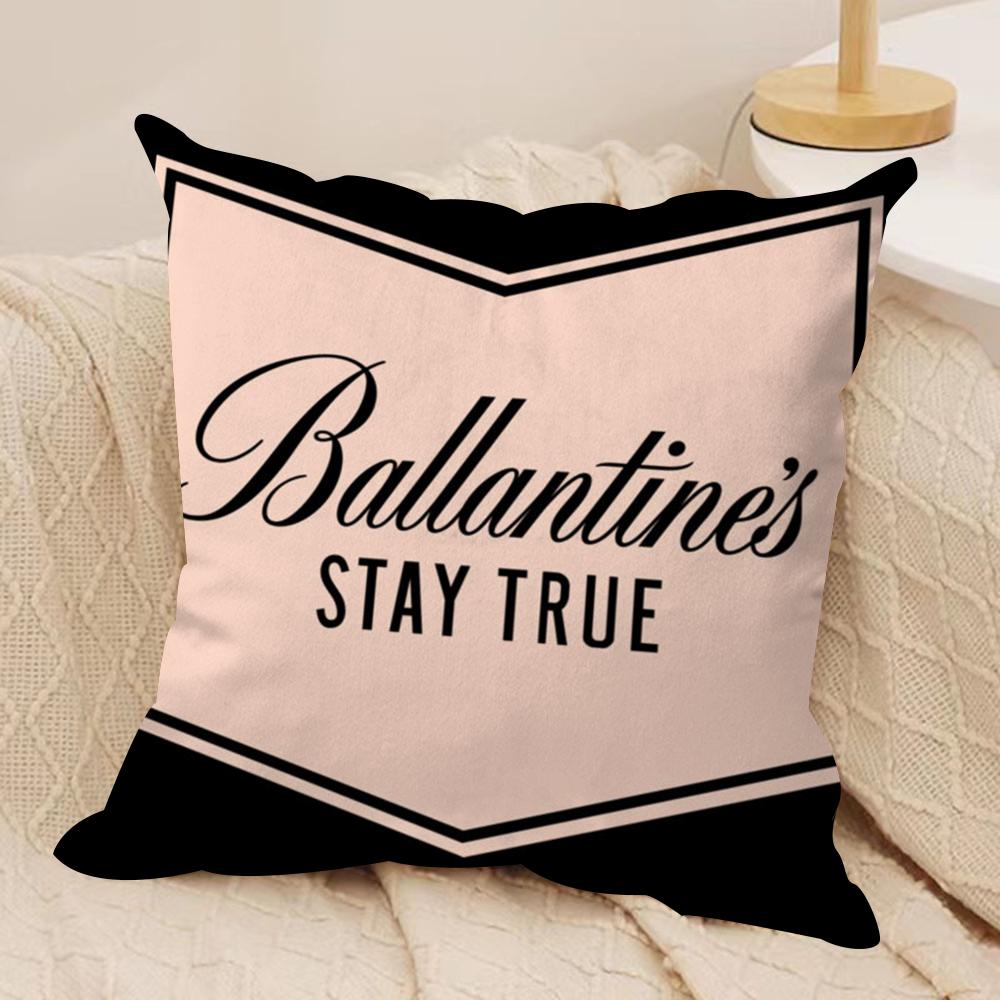Whiskey B_Ballantine'S Kunst Kissenbezug Seidiger Kurzer Plüsch Beidseitig Bedruckter Kissenbezug Für Sofa Alle Jahreszeiten Heimdekoration Geschenk