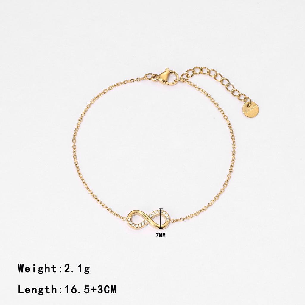 Fashion Creative Number 8 Simple Bracelet Cross-border New Product Exquisite and Versatile High-end Design Hand Jewelry Women