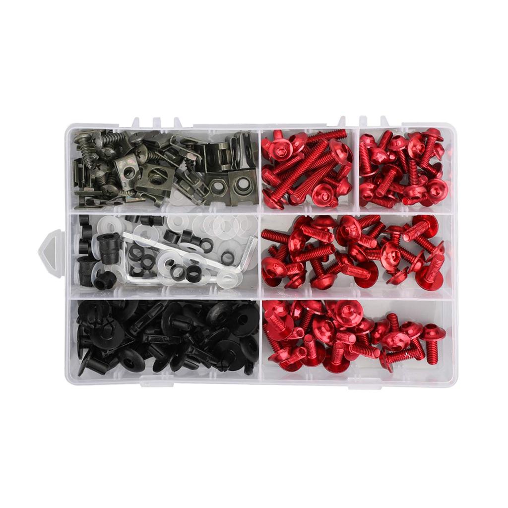 Bruce & Shark Fairing Bolt Screw Bodywork Kit for Yamaha YZF R6 R1 R3 R25 FZ07 FZ09 Universal Red