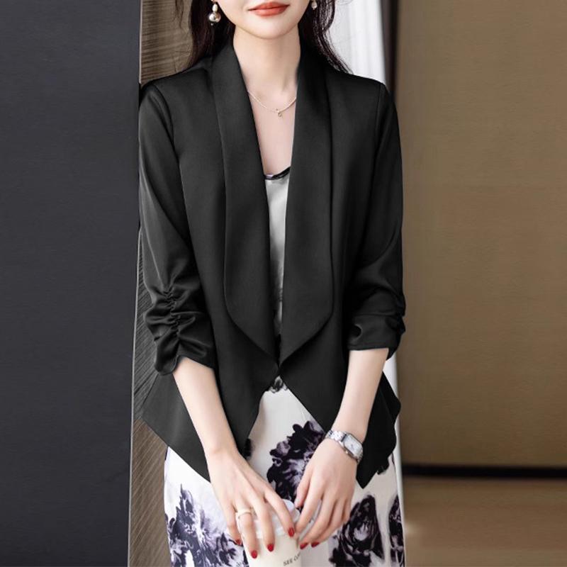 ZANZEA Women Casual Shawl Collar Loose 3/4 Sleeve Thin Cardigan Blouse