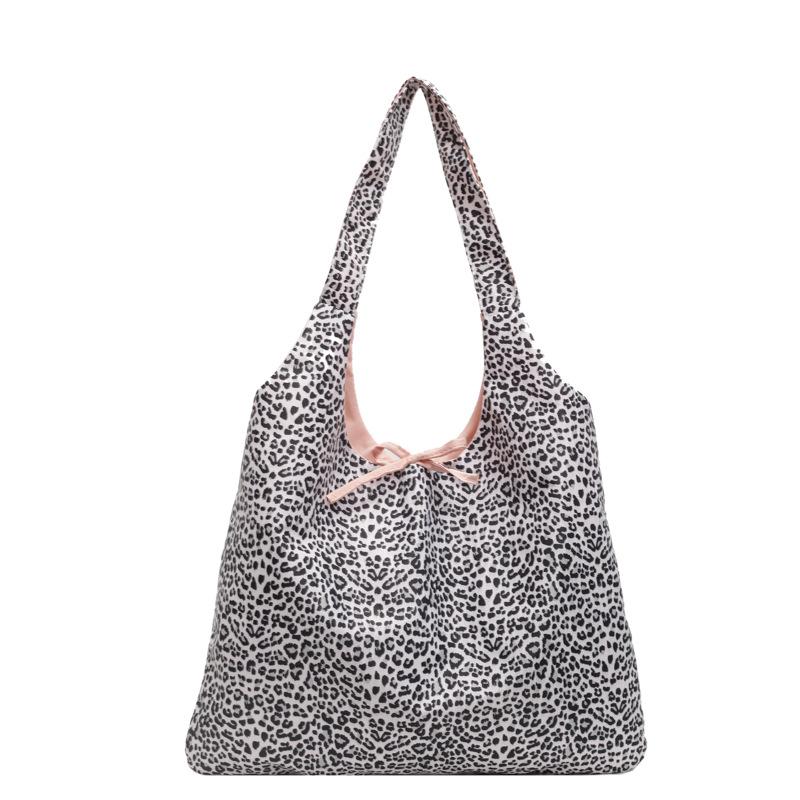 

Корейский блогер с тем же леопардовым принтом, холщовая сумка, женская сумка через плечо большой вместимости, сумка для покупок, розовая переносная сумка-тоут 39*8*31