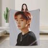 P-Park Ji-hoons Knitted Blankets Coral Fleece Plush Lightweight Thin Throw Blankets for Airplane Travel Bedroom Quilt