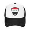Iraq Flag Badge  Mesh Sun Hats  Hunting Camping SunProof Baseball Caps UnisexTeens Trendy Custom Logo Hip Hop Hats