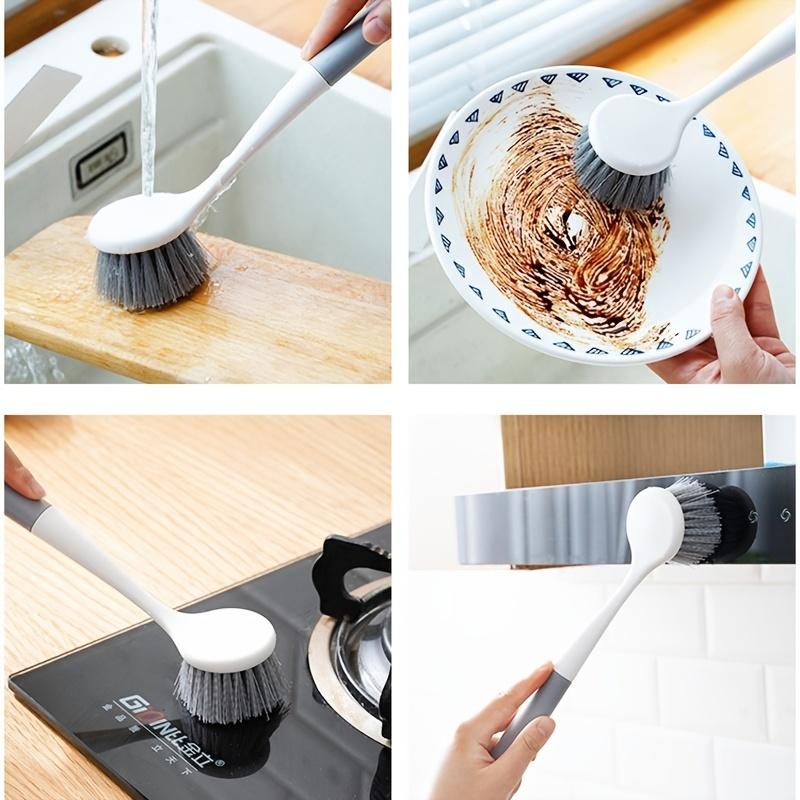 1pc Long-Handled Reusable Cleaning Brush - Effective Household Decontamination and Dishwashing Tool for Sink, Stove, and Cup Cleaning