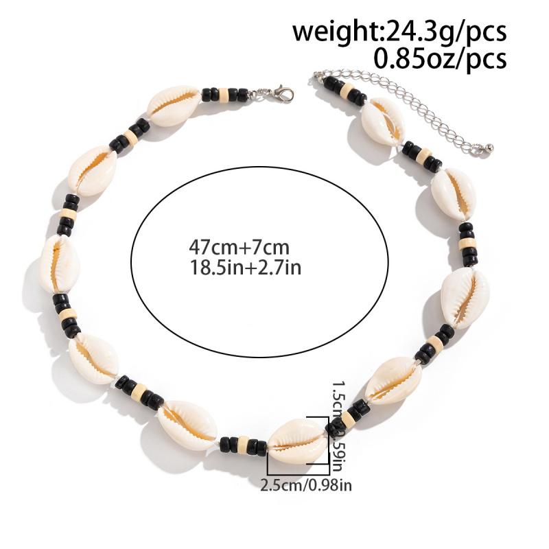 2025 New European and American Summer Beach Shell Handmade Necklace Versatile Fashion Minimalist Style Collar