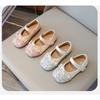 Girls' Princess Shoes Fashionable Crystal Leather Casual Shoes, Soft-Sole Sparkly Rhinestone Footwear for Toddlers