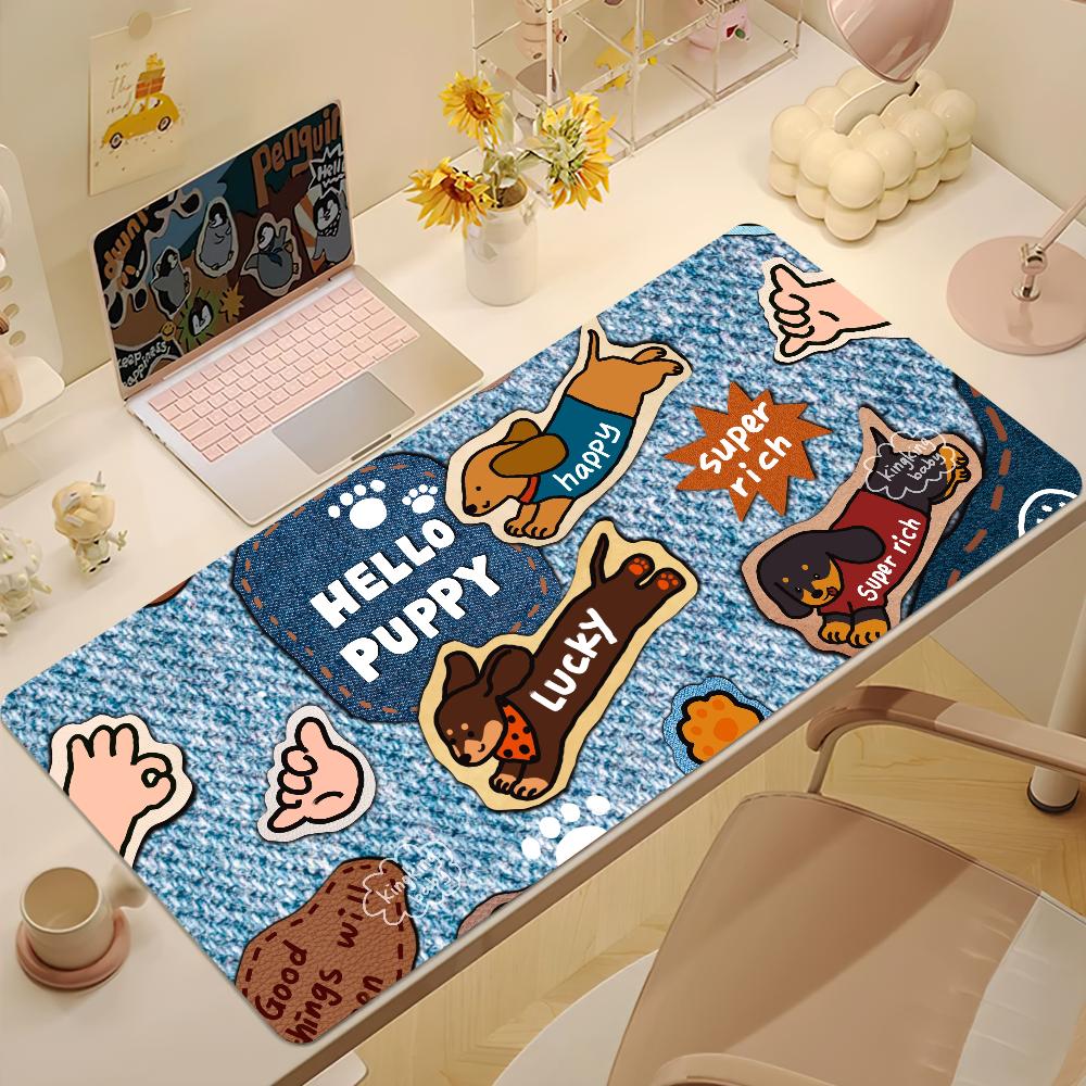 Funny Cute Dachshund Dog Mouse Pad Nonslip Thickened MousePad Large Writing Lockedge Office Student Gaming Cushion