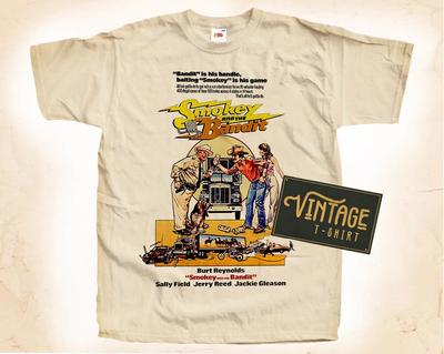 Smokey and the Bandit V2 T SHIRT Tee Movie Poster Vintage Natural Sizes S - 5XL