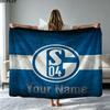 1PC FC Schalke 04 Custom Name Patterned Flannel Blanket Suitable For All Seasons for Home Decor Warmth and Comfort Gifts Holiday Present