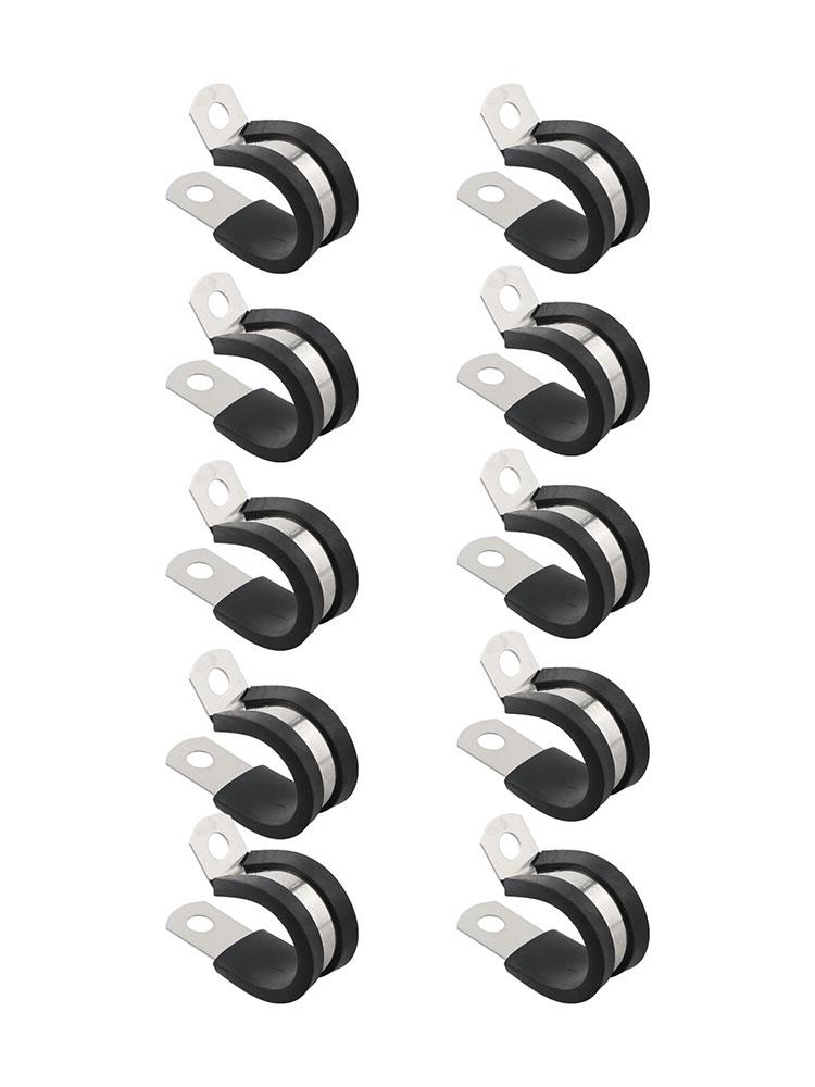 10 stücke Edelstahl Gummi Ausgekleidet P Schlauch Rohr Klemmen Kabel Montage Clips Draht