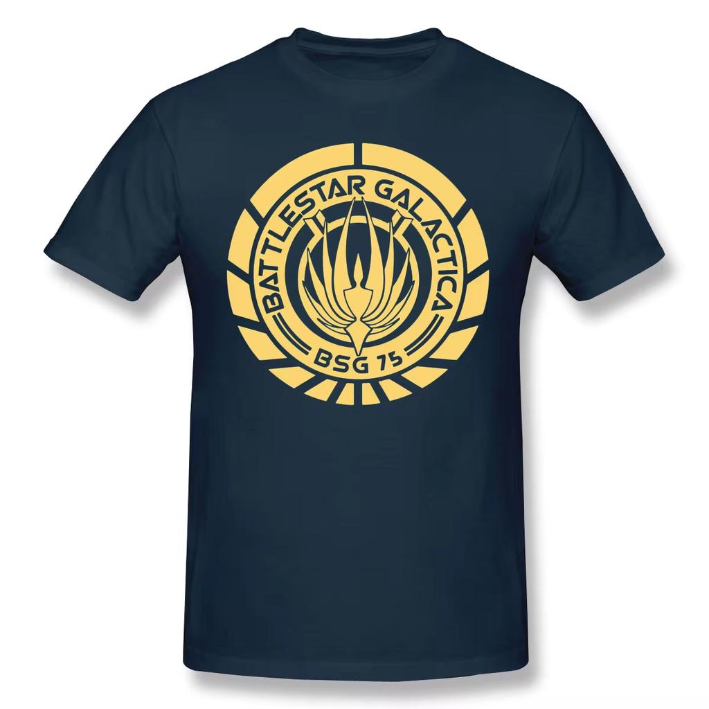 New Battlestar Galactica BSG 75 SciFi T-shirts Many Summer Crew Neck Cotton Short Sleeve Black Tee Men Brand Top Oversize Unisex