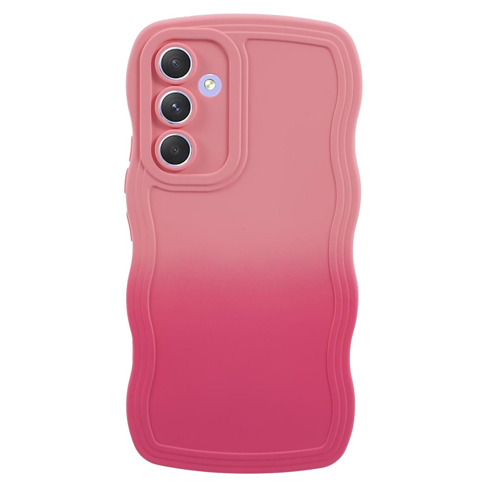 

JTW Series for Samsung Galaxy A34 5G Case Wavy Edge Dual Color TPU Cover Pink+Rose