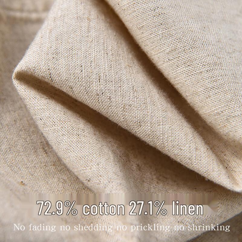 ROMON Men's Linen Blend Short Sleeve Casual Shirt
