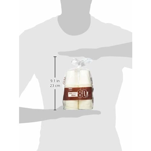 Sunnap Mini Commercial Cups, 90ml, 80 Pieces, White, Approx. 5.5 X 5.5 X 6cm