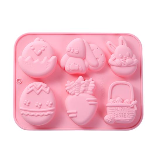 Easter Chocolate Mold Non-Stick Shape Silicone Baking Chocolates Candies Cake Mold Easter Bunny Cupcakes Candy Mold
